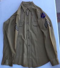 WW2 US Army Forces Pacific Ocean Areas Sergeant Shirt with Patches Khaki picture