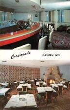 Elkhorn, WI Wisconsin  CROSSROADS Restaurant & Bar ROADSIDE Walworth Co Postcard picture