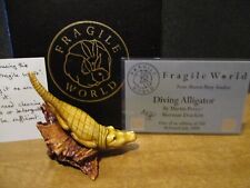 Harmony Kingdom MPs Fragile World Diving Alligator UK Made Figurine picture