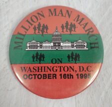 Million Man March Pinback Button Louis Farrakhan Vintage 1995 Black History picture