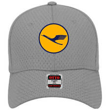 Lufthansa Classic Crain Round Logo Adjustable Gray Mesh Baseball Cap Hat New picture
