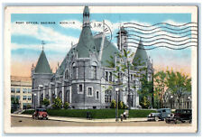 1935 Post Office Saginaw Michigan MI Vintage Posted EC Kropp Postcard picture