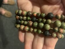 Vintage New  Old Stock 34” Agate Hand Knotted Prayer Yoga Beads Tassel picture