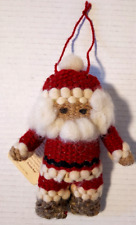 Vintage Particular People Santa Ornament Handspun Wool 7