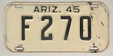 1945 ARIZONA License Plate - AZ #F270 picture