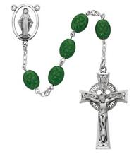 6x8mm Oval Green Rhinestone Rosary Comes in a Deluxe Gift Box picture