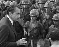 RICHARD NIXON VISITS WITH TROOPS IN VIETNAM - 8X10 PHOTO (BB-645) picture