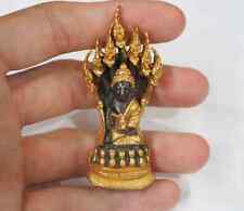 Blssed Phra Kring With 7 Heads Serpent Statue Gold Cape Amulet Protect Lucky picture