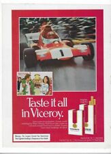 1973 Viceroy Cigarettes Formula One Vel's Parnelli Jones Racing Vintage Print Ad picture