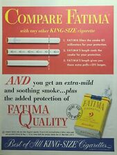 Fatima Cigarettes Turkish Crescent Star Yellow Pack Vintage Print Ad 1952 picture