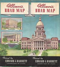 1950 ILLINOIS Official Secretary of State Highway Road Map Route 66 Lk Michigan  picture