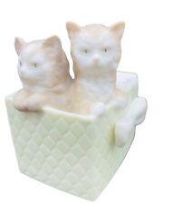 VINTAGE LLADRO DAISA KITTENS IN A BOX PORCELAIN FIGURINE RARE 1991 GREEN BISQUE picture