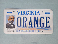 1 Expired Robert E Lee Virginia Va State DMV Issued RE Lee License Plate ORANGE picture