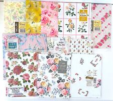 Vintage Gift Wrapping Paper Roses Floral Embossed Lot 60's to 90's picture