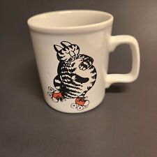 Vintage B Kliban Cat On Red Rollerskates Coffee Cup By Kiln Craft Made In UK picture