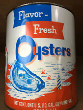J. L. Sisson SFD OYSTERS Gallon Tin Oyster Can Heathsville Virginia Selects Lid picture