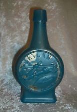 Vintage 1973 Wheaton Skylab Space Mechanics Blue Silver Glass Decanter Bottle picture