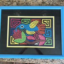 Vintage Kuna Mola Folk Art  Colorful With Beautiful Hummingbird Art picture