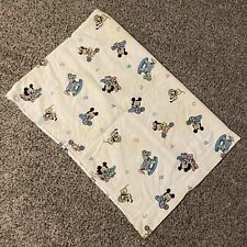Vintage Dundee Disney Baby Mickey Minnie Pluto Rocking Horse White Crib Sheet picture