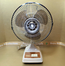 Vintage Crosley Oscillating Fan 2 Speed 11” Brown Blade Model CF9T-1 -see video picture