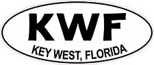 9.5in x 4in Oval KWF Key West Florida Sticker Car Truck Vehicle Bumper Decal picture