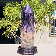 5.29lb Natural Dream Amethyst Wand Obelisk Geode Quartz Crystal Repair Healing picture