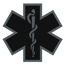 Black Subdued Reflective Star Of Life Fire Helmet Decal EMS EMT 3 inch picture