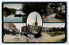 Chesterfield Derbyshire England Postcard Lake Queens Park Lane Multiview 1910 picture