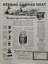 1924 Sterno Canned Heat S. E. Post Print Ad Teepees Coupon Stove Mountains picture