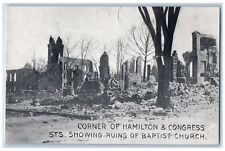c1940s Corner Of Hamilton & Congress Street Ruins Of Church Chelsea MA Postcard picture