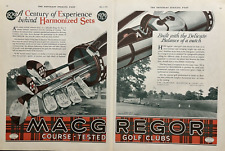 MACGREGOR GOLF CLUBS ESTABLISHED 1829 DAYTON, OHIO 2 PAGE VINTAGE PRINT AD 1929. picture