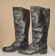 Soviet Russian Chrome Military Uniform Officer PARADE Leather Boots Size 43 WIDE picture