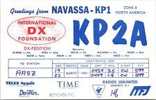 Vtg Ham Radio CB Amateur QSL QSO Card Postcard NAVASSA ISLAND KP2A 1982 picture