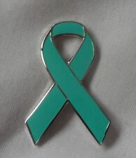 **NEW**  MRSA Awareness teal ribbon enamel badge / brooch. Charity. picture