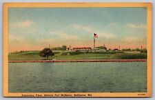 Panorama View Historic Fort McHenry Baltimore Maryland American Flag Postcard picture