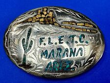 Federal Law Enforcement Training FLETC Marana Arizona inlaid Artisan Belt Buckle picture
