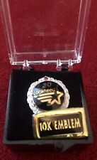 Vintage 10K Gold & Enamel Lockheed 30 Year Service Award Lapel Pin, 5 Diamonds picture