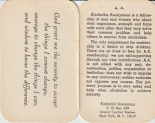 Alcoholics Anonymous  Preamble, Steps, Tradition, Serenity Prayer  wallet card picture
