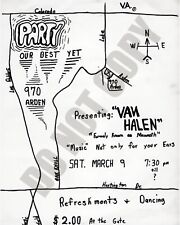 March 1974 Van Halen Pasadena Promo Street Flyer Eddie Alex Roth 8x10 Photo picture