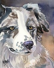 Australian Shepherd Signed Art Print Painting | Home Wall Art Decor | Gifts 8x10 picture
