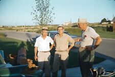 1959 Three Men Friends Standing on Driveway Unloading Car Vintage 35mm Slide picture