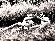 1970s Shirtless Men Affectionate Guys Trunks Bulge Lying Gay int Vintage Photo picture