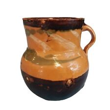 Old Chippy Mexican Pottery Pitcher Cup Vase Tlaquepaque Folk Art picture