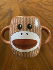 Sock Monkey Double Handled Coffee Cup Mug picture