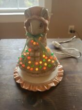  1980s Nowells Molds Green Ribbon Lamp Bodice  Christmas Tree Mouse Bonnet  picture