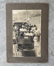 Antique Pacific Electric Railway Mt. Lowe Cable Car Cabinet Photo with Sign picture