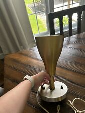 Vintage Gold Brass Atomic Mid Century Modern 11 Inch Table Desk Lamp Works picture