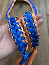 Orange & Royal Blue Satin Ribbon Graduation Open Lei (Custom orders available) picture