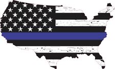 6x3.5 Black and White America Blue Lives Matter Bumper Sticker Car Window Decal picture