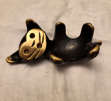 Vintage Walter Bosse black cat brass gum saver trinket holder MCM picture